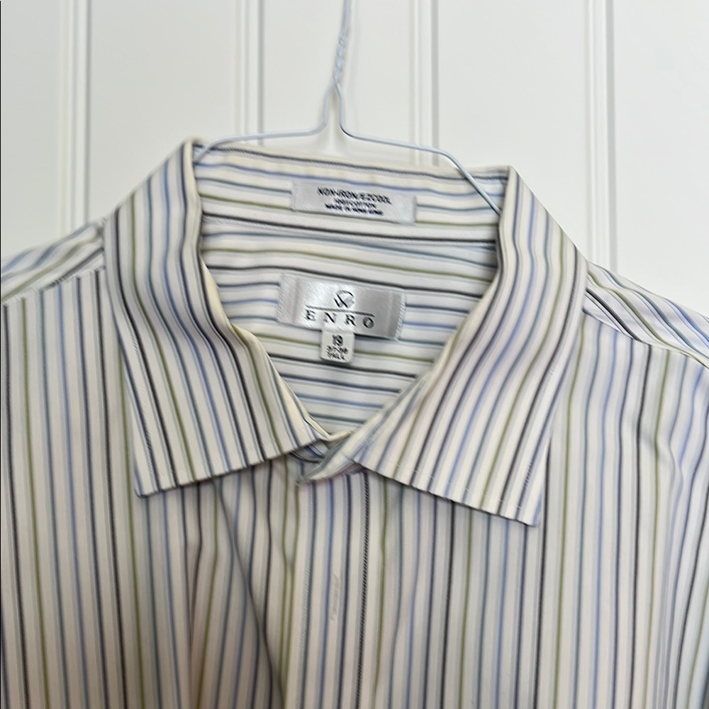 Tall Men's ENRO Striped Shirt - size 19